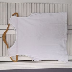 Talbots white cotton tank top with crystal detail